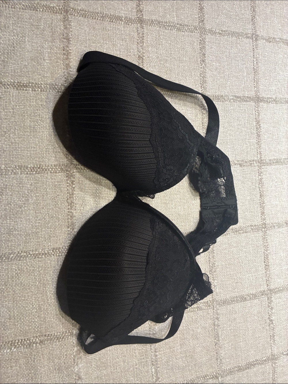 Source Unknown Black Lace-Trim Padded T-Shirt Bra